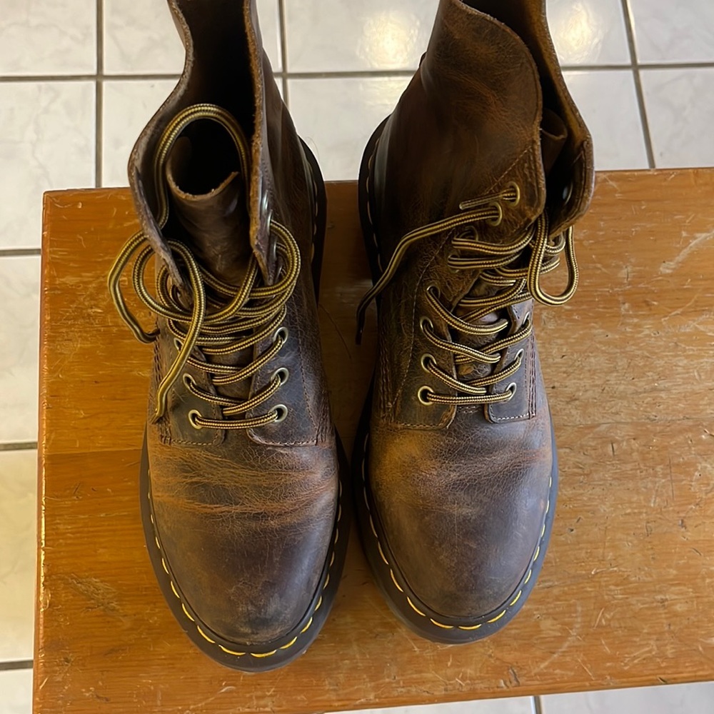 Dr Martens Brown Heeled Lace Up Boots